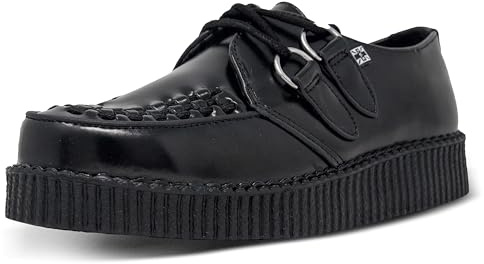 T.U.K. Leather Viva Low Creeper - Scarpe da Uomo e Donna - Colore Pelle Nero - Taglia EU42