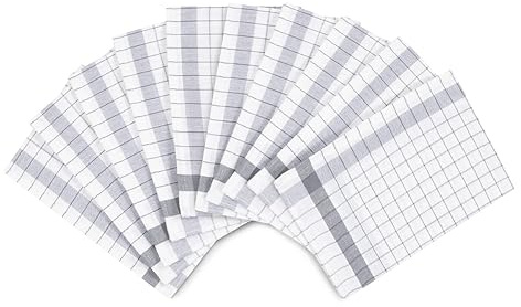 Ross - Exclusiv - 10 X Geschirrtücher - Baumwolle - Leinen - im Set (Silber)