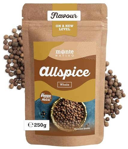 Allspice Berries Monte Nativo (250g) - Pimento Seeds - Whole All spice - Gently dried and aromatic Spices ideal for Cooking and Seasoning