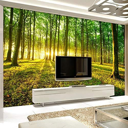 Papel Pintado Moderno 3D Estéreo Sonido Bosque Sol Naturaleza Fotomural Salón Tv Sofá Fondo Pared Decoración D Decoración Pared Pintado Papel Tapiz 3D Dormitorio de Estar Sala Sofá Mural-430cm×300cm
