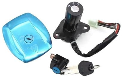 TBUOIUE Tankverschluss Für GS125 6 Drähte Motorrad Zündschloss Sperren Kraftstoff Tankdeckel Abdeckung Schloss Lenkschloss Set GS6 Ersatzteile Roller Schloss Sets