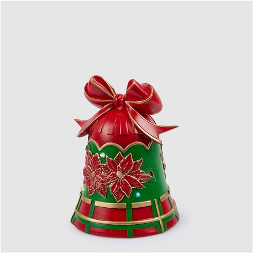 EDG Enzo De Gasperi Decoro Weihnachtsglocke beleuchtet Mini-LED aus Polyresin D20 x H26 cm