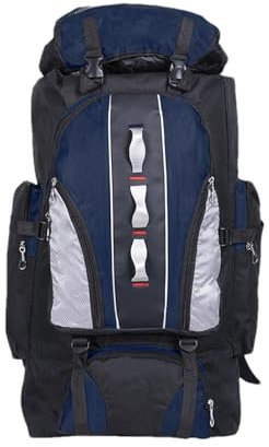 Wanderrucksack – Reiserucksack, Tagesrucksack, leichte Campingtasche, Rucksack mit mehreren Taschen, 100 l, für Herren und Damen, Klettern, Touren (27 x 20,3 x 2,8 cm) (Rot, Blau, Schwarz,