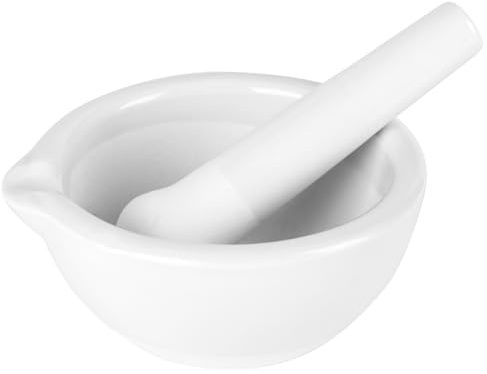 stonylab Mortier et Pilon en Porcelaine, Mortier en Porcelaine de 100 mm, Surface de Broyage Non Émaillée, Résistant et Robuste, Broyeur Épais de Laboratoire