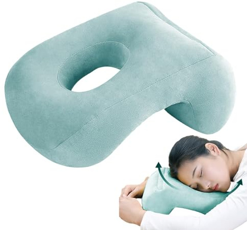 Senermter Coussin de Bureau pour la, Coussin Face Le Bas pour, Coussin de Couchage Confortable et Doux avec accoudoir, Coussin de incurvé au Centre Creux