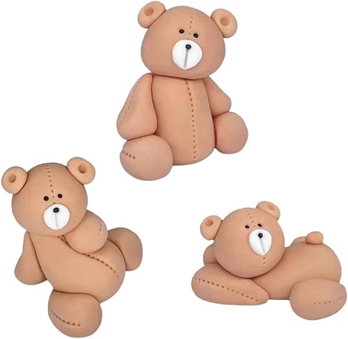 3 Stück Teddybär Kuchen Deko, Teddybär Kuchenaufsatz, Teddybär Tortendeko Geburtstag, Für Selbstgemachte Kuchendekorationen, Hochzeiten, Jubiläen, Geburtstage, Babypartys
