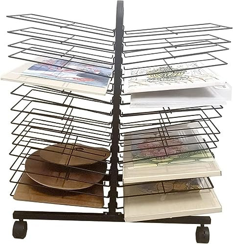 WQZzjm Mobiler Kunst-Trockenständer für Klassenzimmer, platzsparendes Regal, geeignet für Papier, Trockenstaffelei, Kunststudio, für den Einsatz zu Hause oder im Klassenzimmer
