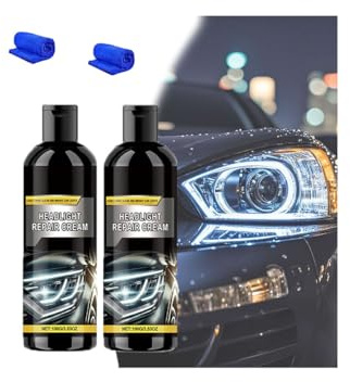 Tratamiento Restaurador y Protector de Faros, Kit Restaurador de Faros, Limpiador Pulidor para Autos, Camiones, Motocicletas y Autocaravanas (2Pcs)