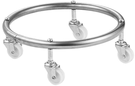 ROMISBABA Supporto Mobile per Bombola del Gas con Ruote in Acciaio Inossidabile e Gomma, Altezza 4.5cm, per Fissare e Trasportare Bombole di Propano Fino a 30 Kg, per Casa e Ristorante