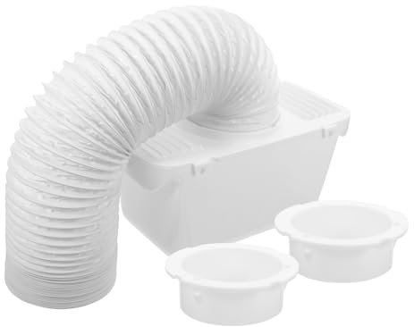 Indoor Dryer Vent Kit Plastic Condensate Collector | White Finish, Water Collection and Lint Capture, for Drum Dryers and Clothes, Easy Maintenance Accessory