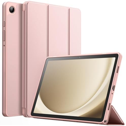 TXWLLIU Hülle für Samsung Galaxy Tab A9+/A9 Plus 11 Zoll 2023 & A11+/A11 Plus 11 Zoll 2025, Dreifach Gefaltete Ultradünne Leichte Schutzhülle, Automatisches Aufwachen/Schlafen, Roségold