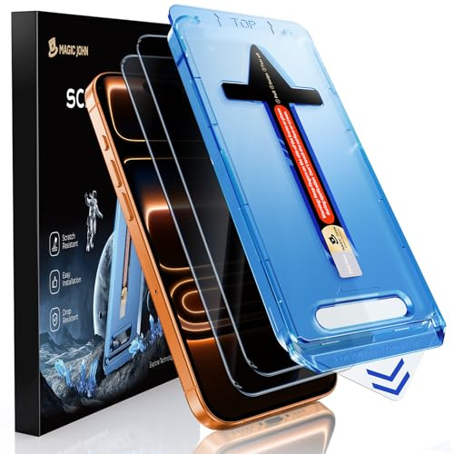 MAGIC JOHN Privacy Screen Protector for iPhone 17 Pro Max 6.9 inch, 2 Pack | 28° Anti-Spy, 9H Hardness Tempered Glass, Easy Installation Kit, Bubble Free, 1:1 Full Coverage, Scratch Resistance