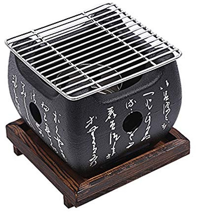 Mini Barbecue Portatile, Barbecue a Carbone da Tavolo, Barbecue Giapponese Portatile, fornello a Carbone con griglia in Rete Metallica e Base, Utensili per Barbecue