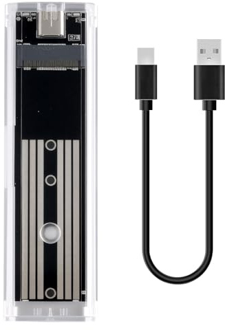 NGFF Gehäuse M.2, Festplattengehäuse, M2 SATA SSD Gehäuse Adapter 10Gbps, NGFFUSB Adapter mit UASP, M.2 SSD Gehäuse für 2230/2242/2260/2280 NGFFSSDs, Tragbares NGFF Case für Windows, Mac, PC