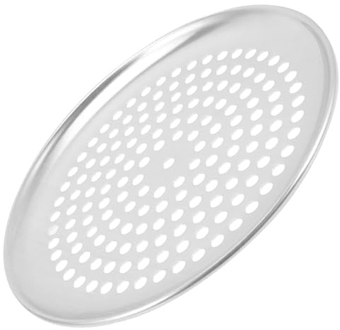 Gatuida Teglia Per Pizza in Acciaio Inox Forata Teglia Da Forno Rotonda Con Buchi Utile Per Cuocere Pizza Appena Preparata e Surgelata Grigliare Frutti Di Mare e Verdure Garantisce Cottura