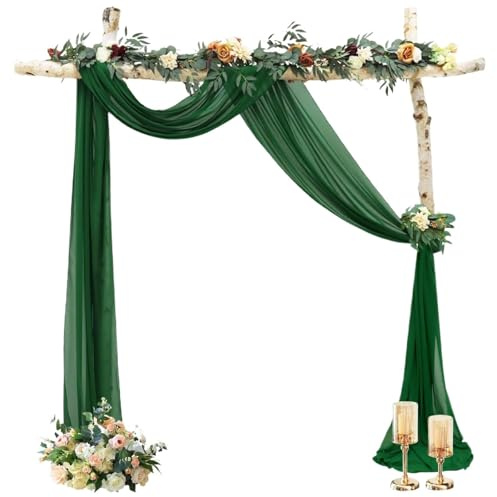 GIYXHU Tessuto per Drappeggio dell'Arco Nuziale Arco di Nozze Drappeggio Tessuto Chiffon panneggio soffitto del Partito Tende ad Arco for Il Matrimonio(Dark Green,70x800cm)