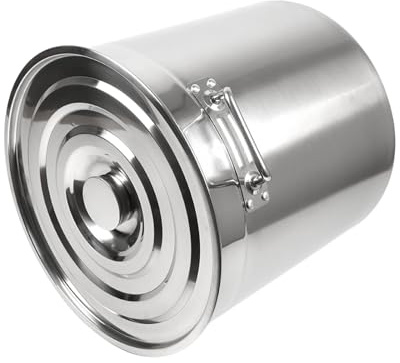 Olla de acero inoxidable de 50 litros con tapa, cacerola grande de 40 cm de diámetro para gastronomía y hogar, para todo tipo de cocinas (gas, eléctrico) | Olla robusta con asas, apta para