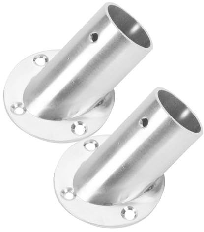 Toyvian Soporte de Ángulo Biselado 90° para Barra de Armario Acero Inoxidable 201 2 Piezas Base Fija para Barra de Cortina de Ducha Complemento para Almacenamiento en Armarios