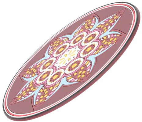 Hemobllo Tappetino Protettivo per Ciotola Sonora in PVC Disegni Floreali, Tappeto Musicale da Meditazione Elegante e Portabile per Pratiche Buddiste