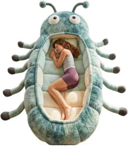 Hugging Caterpillar Sleeping Bags,Plush Cocoon Sleeping Bag,Indoor Nap Pod,Animal Sleeping Bags for Adults,PlushCocoon Full-Body Lounger,Soft Convertible Sleeping Bag,Full Body Plush Lounger
