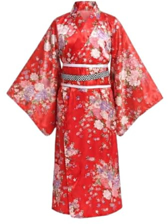 Lito Angels Deguisement ensemble de costume kimono japonais pour filles, robe yukata avec ceinture obi, éventail pliable et longue robe pour la Journée mondiale du livre et Halloween