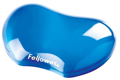 Fellowes Wrist Rest - Crystals Gel Wrist Rest with Non Slip Rubber Base - Ergonomic Mouse Mat Wrist Support, Keyboard Wrist Rest for Computer, Laptop, Home Office Use - Blue