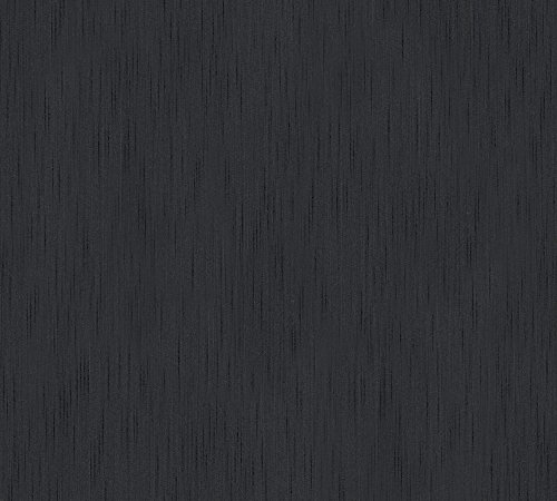 Arkitekt papper textiltapet metallisk silke tapet Uni 10,05 m x 0,53 m svart Made in Germany 309072 30907-2