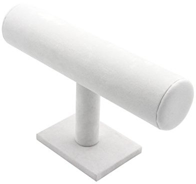 Evilandat Armbandhalter Armbandständer Armreif Schmuckständer T-Stange Anzeige Halterung Schmuck Armband PU 23 x 7 Weiß