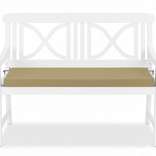TexDeko® Bankauflage 150x48cm Sitzkissen 6cm dick Outdoor wasserabweisend Sitzpolster Bezug waschbar, robust & komfortabel (Sand)