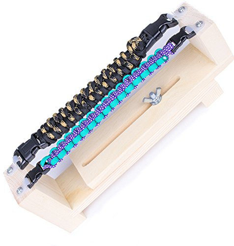West Coast Paracord Jig Armband Maker 250 kg Fallschirmschnur, Armbandmacher – 6 Stück Fallschirmschnüre und 6 Schnallen – Paracord Flechten Weben DIY Handwerk Werkzeug Kit – Robuste Schnallen