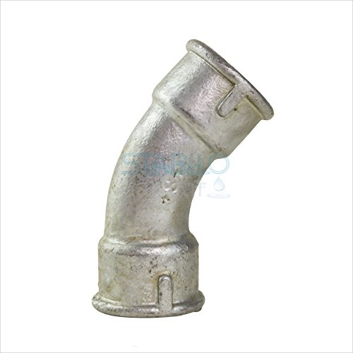 Stabilo-Sanitaer Rohrbogen 2 Zoll DN50 lang 2xIG Bogen Temperguss Fitting Gewindefitting Tempergussfitting Rohrfitting