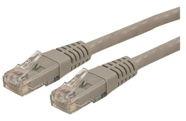 StarTech 10ft CAT6 Ethernet Cable - Gray CAT 6 Gigabit Ethernet Wire -250Mhz 100W PoE RJ45 UTP Molded Network Patch Cord with Strain Relief (C6PATCH10GR)