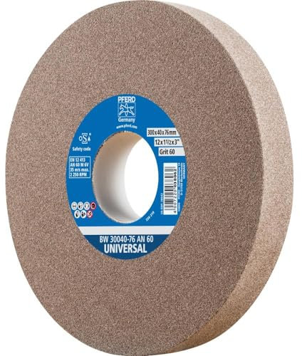 PFERD Schleifbockscheibe UNIVERSAL, 300x40x76mm, A60, 39009722 – Harte Schleifscheibe für universelle Schleifaufgaben