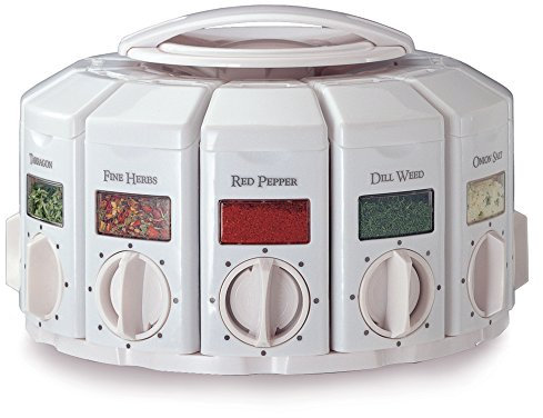 KitchenArt Select-A-Spice - Carosello per misurazione automatica, in plastica, serie professionale, colore: Bianco