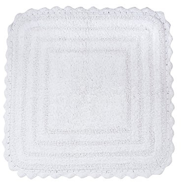 DII Crochet Collection - Tapete de baño Reversible, Cuadrado, 60.9 x 60.9 cm, Color Blanco