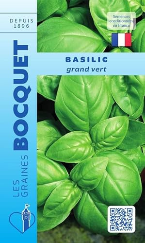 Sachet de graines de Basilic Grand Vert - 1 g - légume feuille - LES GRAINES BOCQUET