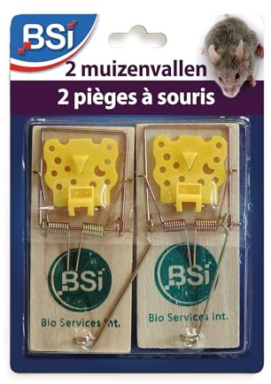 BSI - Pièges A Souris - Tapettes Bois Et Plastique - Porte appât PVC - Lot De 2 - Eprouvées - pour la Maison comme Autour
