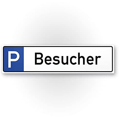 Komma Security Parkplatz Besucher Schild 40 x 10 cm Hinweisschild Besucherparkplatz Parkplatzschild Reserviert Gäste - Parkplatz freihalten vermietet Parkverbot Falschparker