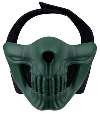 Masques tête de Mort pour Airsoft, Demi Visage tête de Mort démon pour Halloween, Cosplay BK