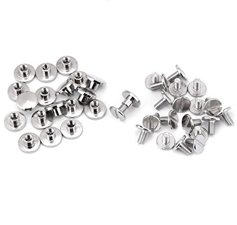 Tornillos planos de latón clavijas cabeza plana duraderas para suministros reparación artesanía cuero plata 5mm