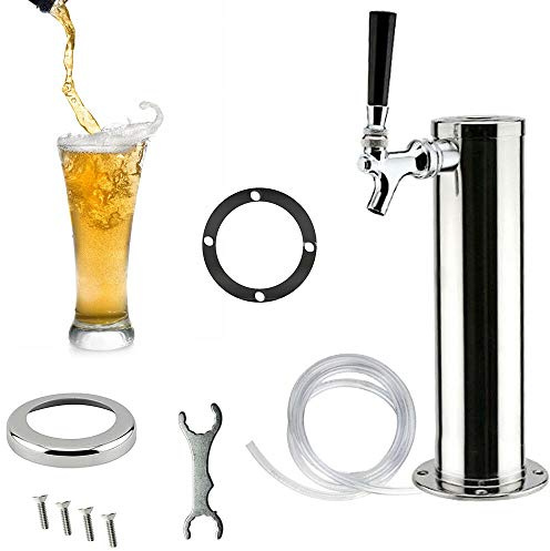 OUKANING Draft Beer Tower 1 Taps a Faucet Stainless Steel Homebrew Bar Fit Kegerator