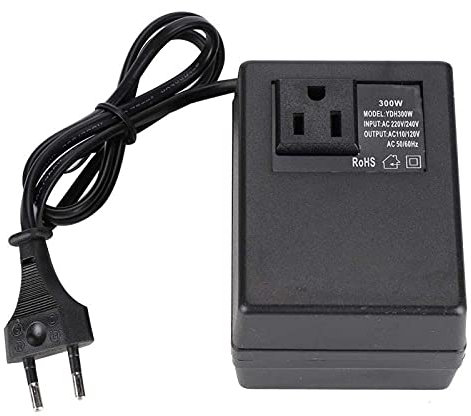 Convertisseur de Prise UE, Adaptateur de Prise de Voyage, convertisseur de Tension de transformateur de Puissance Noir 300W AC 220V à 110V Adaptateur de Prise UE(UE)