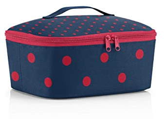 reisenthel coolerbag M pocket Kühltasche mit Obermaterial aus recycelten PET-Flaschen Ideal für das Mittagessen unterwegs, Couleur:mixed dots red