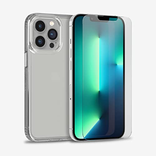 Tech 21 Evo Clear and Impact Glass Bundle für iPhone 13 Pro - Schutzhülle mit 3,6 m Multi-Drop-Schutz und Displayschutzfolie aus gehärtetem Glas