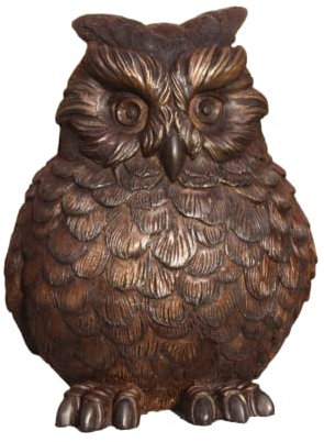 Schöne Bronze Eule aus Bronze Perfekt für den Garten die Terrasse oder den Schreibtisch ist Frostfest Witterungsbeständig und Neu 24cm H, BOBS-1446