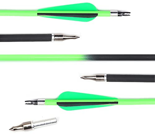 ACCMOS Bogensport OD 7,8 mm Jagdpfeil ID 6,2 mm Spine 500 Übungspfeile 23 Zoll Carbonpfeil, für Erwachsene Jugendliche Bogen und Pfeil Schießen 12 St (GrBl, 23inch)