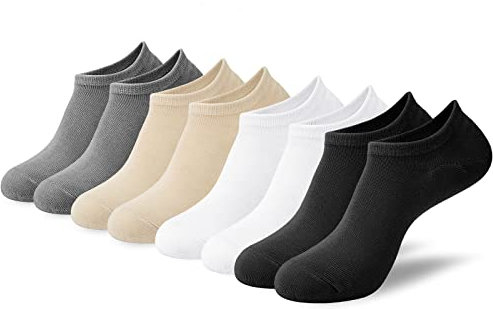 Niofind 4 Pairs Bamboo Trainer Socks for Womens and Mens, No Show Ankle Socks Low Cut Invisible Non Slip Liner Socks Multipack Casual Footies for Sneaker Loafers and Boat Shoes