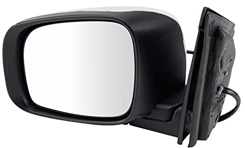 TRQ Driver Side Mirror Assembly Power Heated Turn Signal Chrome Foldaway Compatible with 2008-2016 Chrysler Town and Country 2008-2010 Dodge Grand Caravan