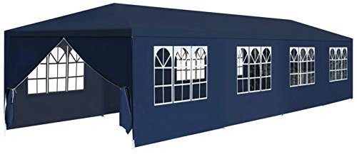 Keketa Homgoday UV-beständiges Gartenzelt 12x3x2.55m Blau - Partyzelt mit Seitenteilen & Türverkleidungen Model91430
