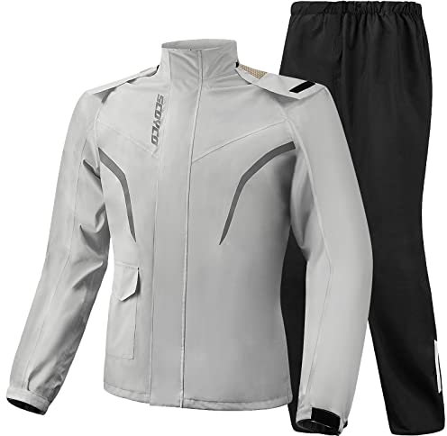Scoyco Combinaison de pluie pour moto Veste et pantalon réfléchissants Pour homme et femme Pour tous les sports la ferme la pêche la moto